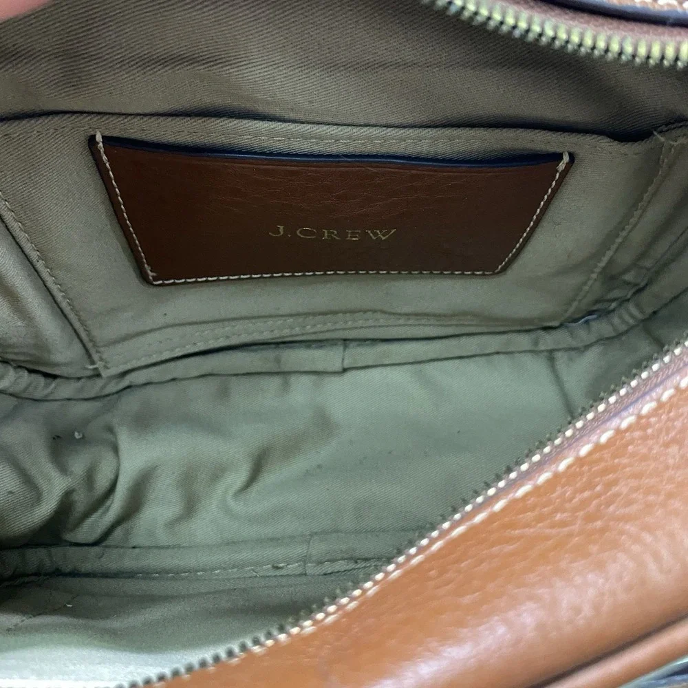 J CREW Women's Signet Crossbody Purse Chestnut‎ Brown Italian leather Bag 6x8x3